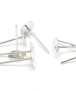 Silverpläterade Öronstickor med platta 10st