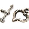 Tibetsilver Toggleslås Hjärta och pil