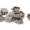 Antiksilver stomme Fyrkant 9mm