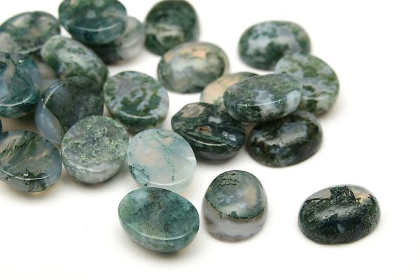 Mossagat Cabochon Oval 10x8mm