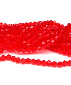 Glaspärlor Bicones 4mm Röd