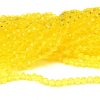Fasetterade glaspärlor Runda Gul 5mm