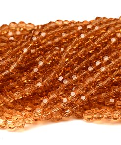 Fasetterade glaspärlor Topaz 6mm