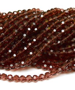 Fasetterade glaspärlor Brun 6mm