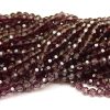 Fasetterade glaspärlor Lila 6mm