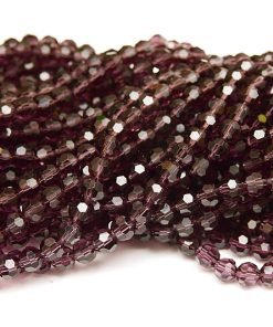 Fasetterade glaspärlor Lila 6mm