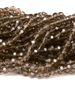 Fasetterade glaspärlor Grå 8mm