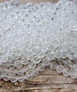 Fasetterade glaspärlor Klar 8mm