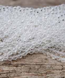 Fasetterade glaspärlor Klar 6mm