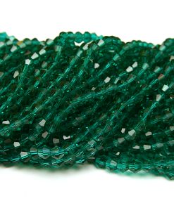 Glaspärlor Bicones 4mm Emerald