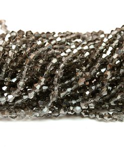 Glaspärlor Bicones 4mm Grå Electroplate