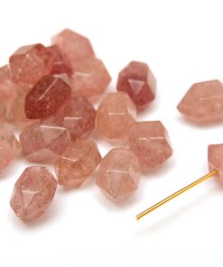 Slipad liten kristallspets, Naturlig Strawberry Quartz