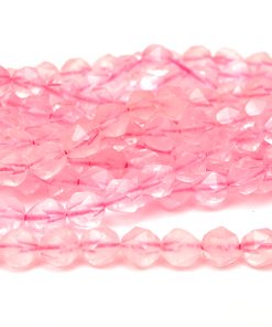 Multifacetterade rosenkvartspärlor 9mm, ca 24st