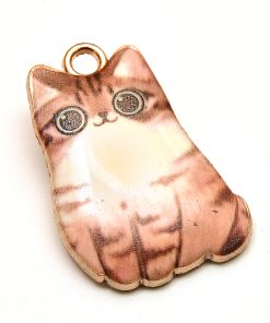 Emaljerad berlock KATT Tabby