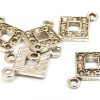 Antiksilver connecter, romb för strass 5st