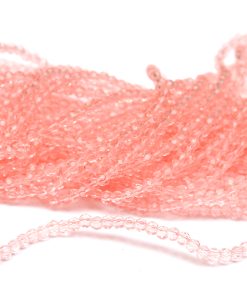 Fasetterade glaspärlor Runda 2,5mm Ljusrosa