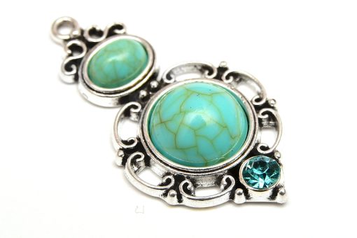 Stor Berlock Droppform med turkosa stenar