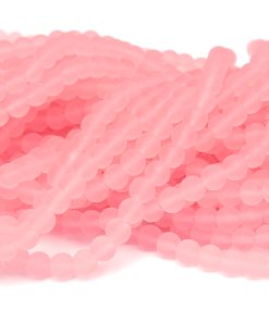 Frostade glaspärlor 6mm Ljusrosa