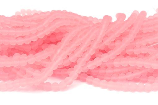 Frostade glaspärlor 6mm Ljusrosa