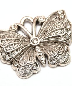 Antiksilver berlock, Fjäril med strass