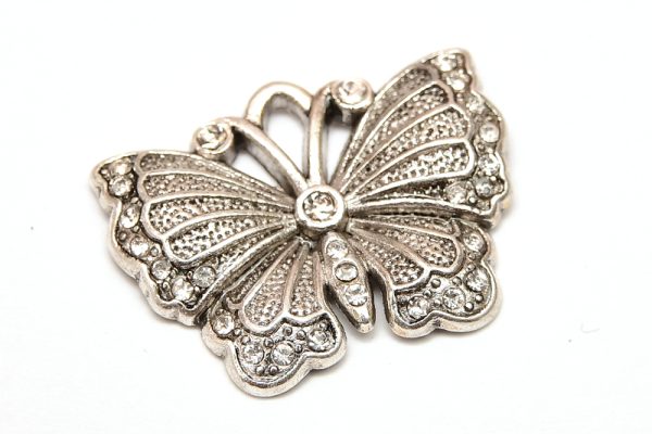Antiksilver berlock, Fjäril med strass
