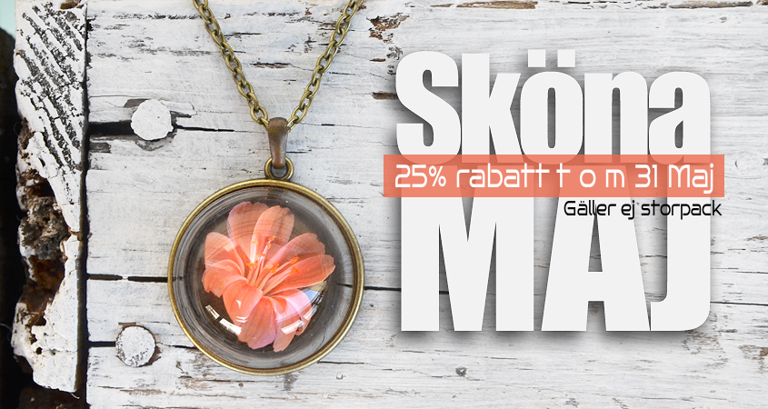 25% rabatt på allt hela Maj