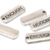 Antiksilver budskapsberlocker ENOUGH