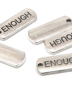 Antiksilver budskapsberlocker ENOUGH